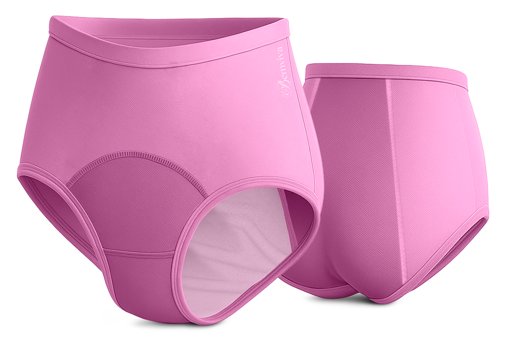 Panti antifugas Bemviva rosado, vista frontal y trasera