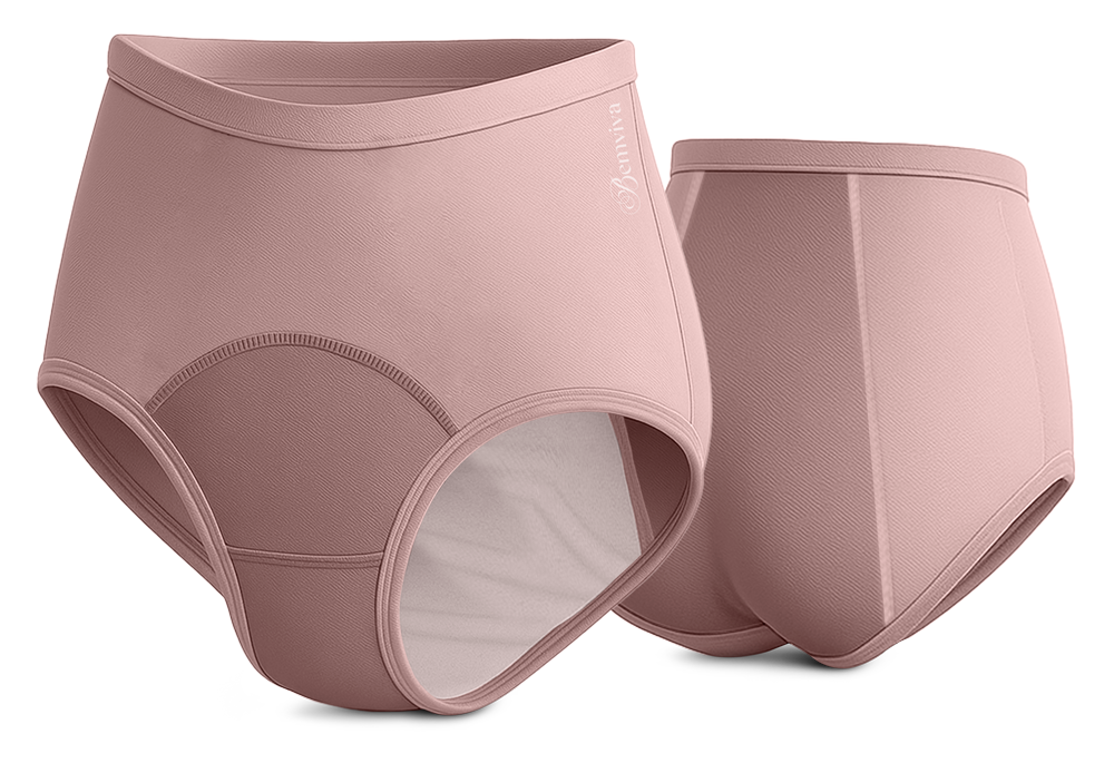 Panti antifugas Bemviva color nude, vista frontal y trasera